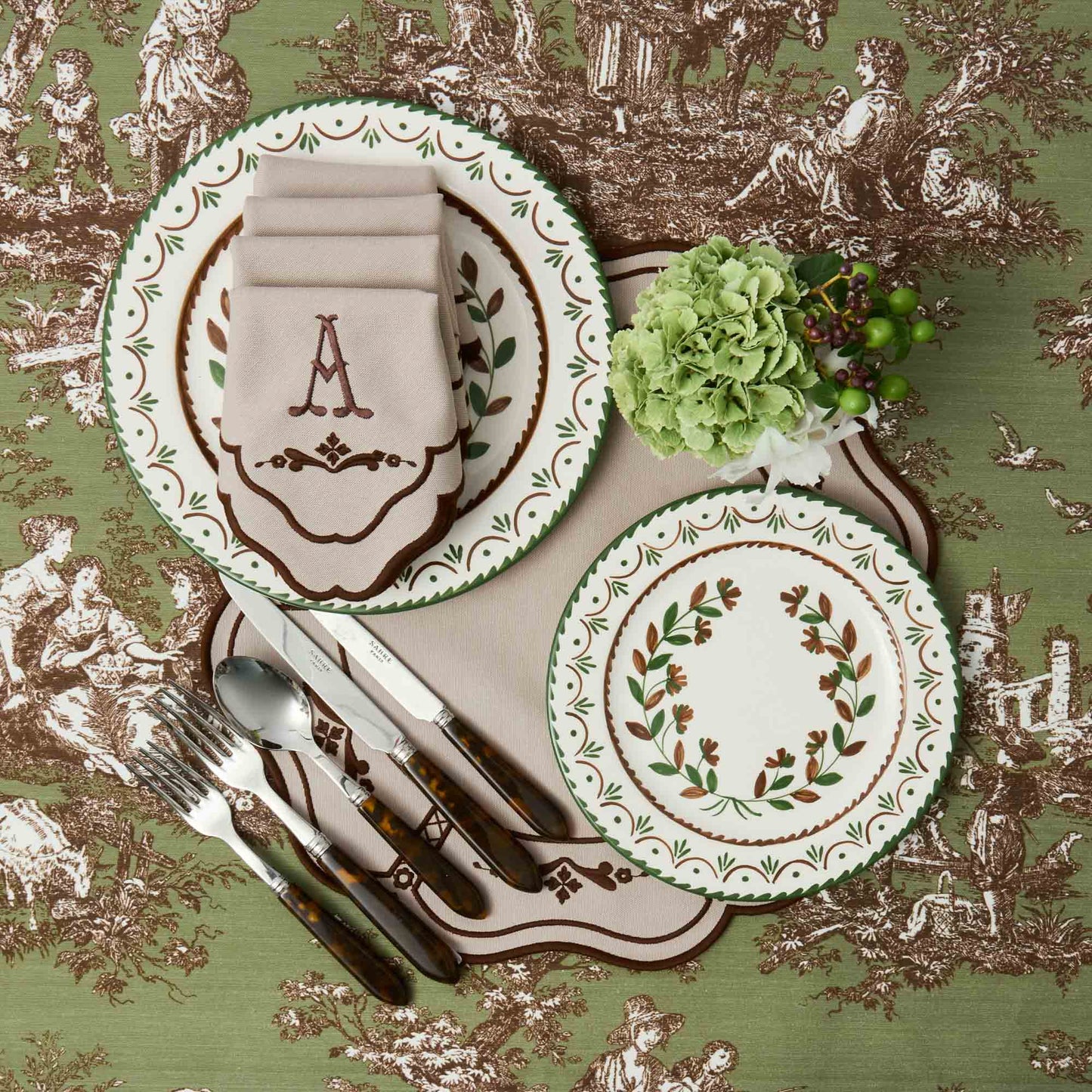 Taupe & Chocolate Doris Placemats (Set of 4)