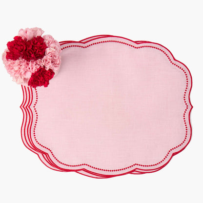 Pink & Red Eloise Linen Placemats (Set of 4)