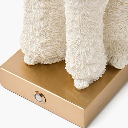 Red Ribboned Fifi Poodle Rechargeable Lamp with Red Velvet Bow Shade (18cm)