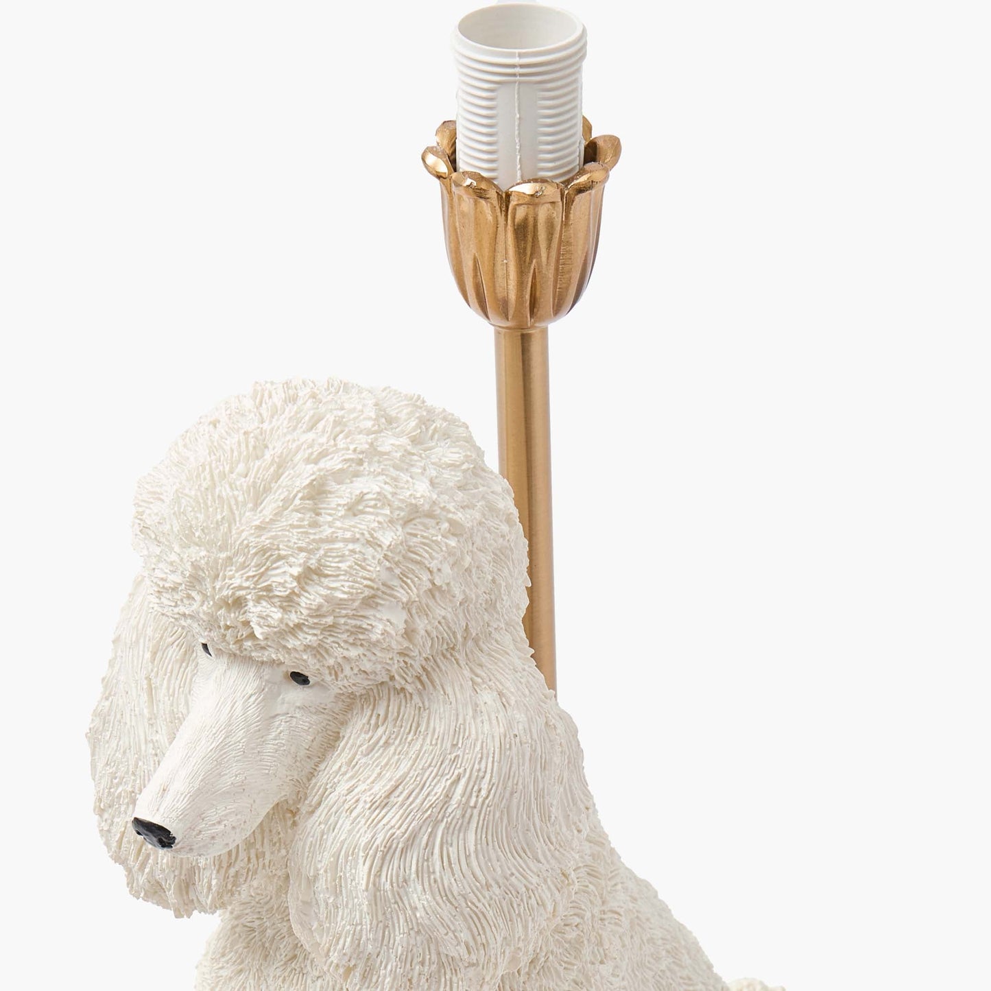 Fifi Poodle Rechargeable Lamp with Blue Striped Ruffle Shade (18cm)