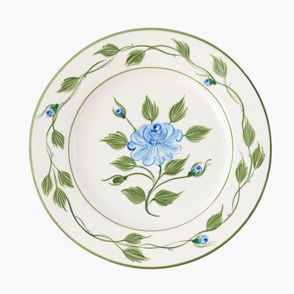 Blue Rose Bud Dinner Plate