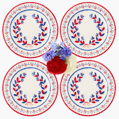 Blue & Red Josephine Dinner Plate (Set of 4)