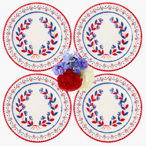 Blue & Red Josephine Dinner Plate (Set of 4)