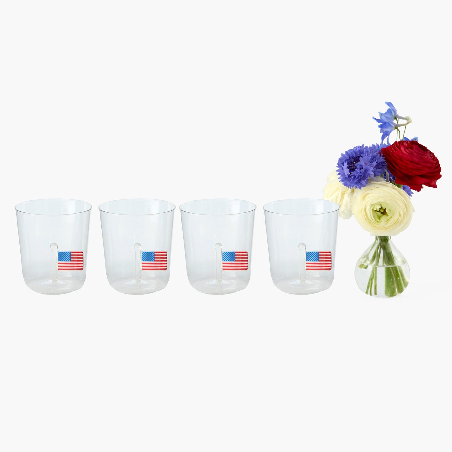USA Flag Glasses (Set of 4)