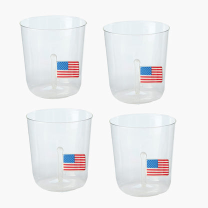 USA Flag Glasses (Set of 4)