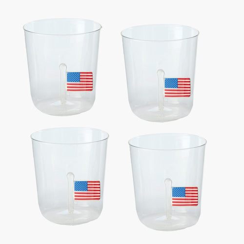USA Flag Glasses (Set of 4)