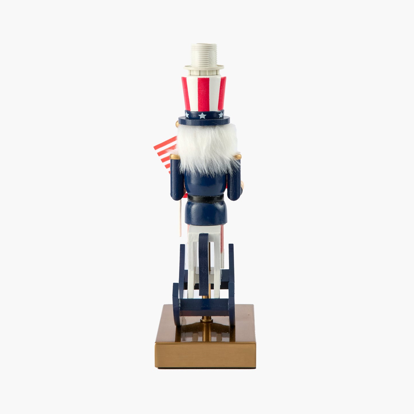 Fourth of July Rechargeable Lamp with Cobalt & Red Lotus Shade (18cm)