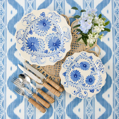 Blue & Green Sophia Waxed Placemats & Napkins (Set of 4)