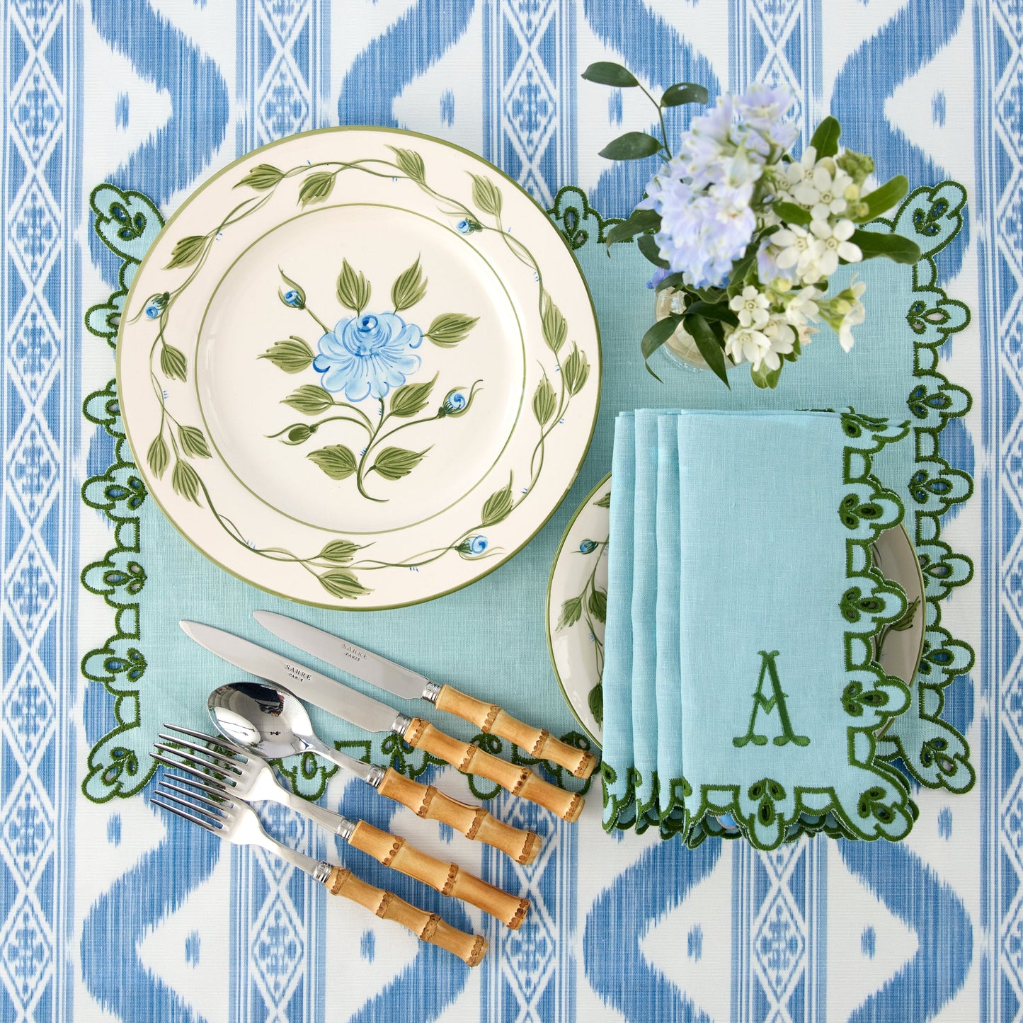 Blue Rose Bud Dinner Plate