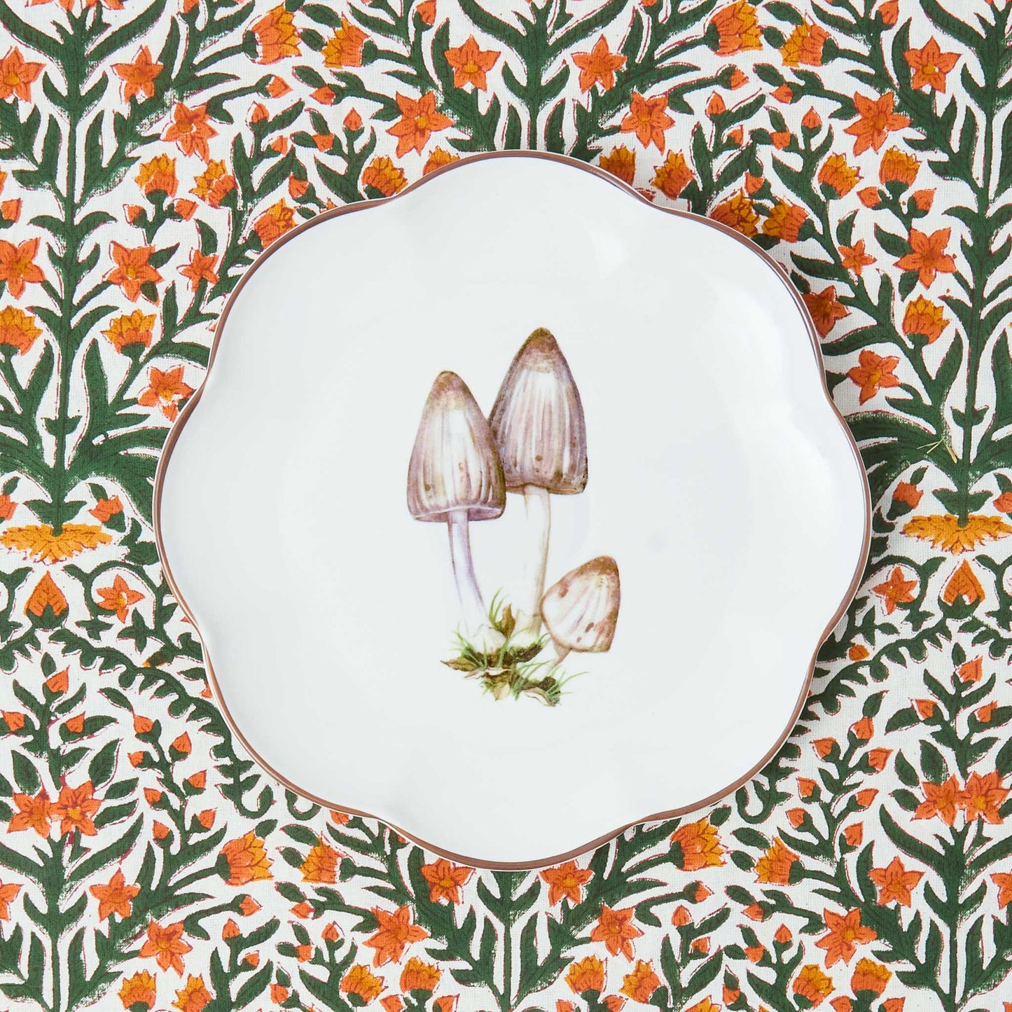 Scalloped Mushroom Starter Plates (Set of 4)