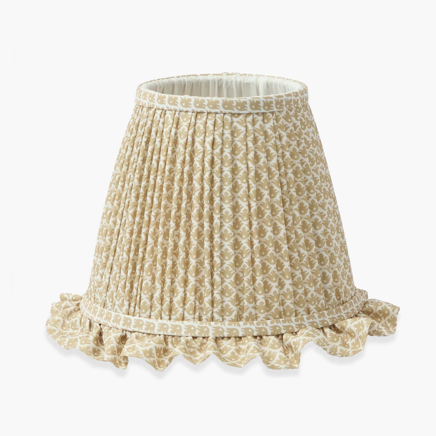 Glass Bardot Rechargeable Lamp with Putty Lotus Ruffle Shade (18cm)