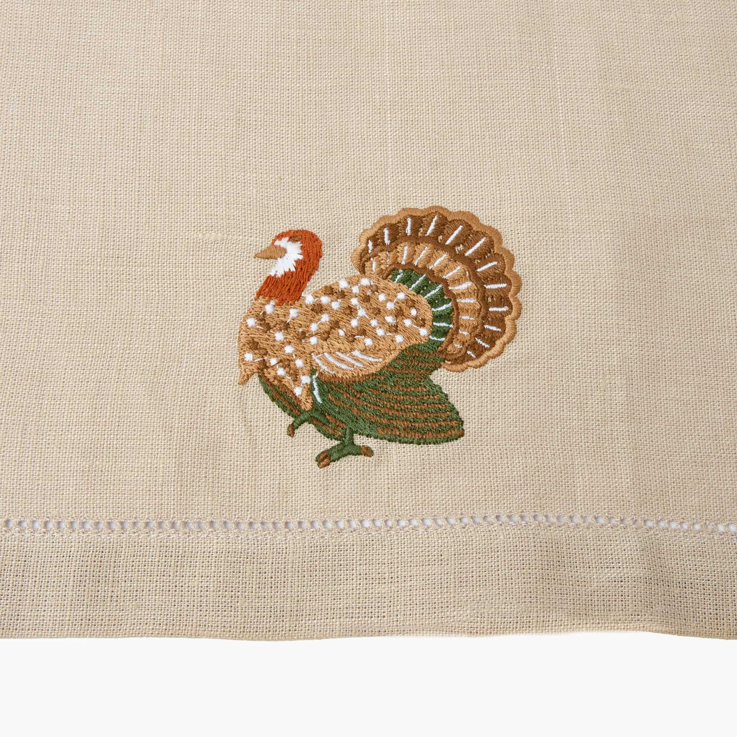 Taupe Turkey Embroidered Linen Napkins (Set of 4)