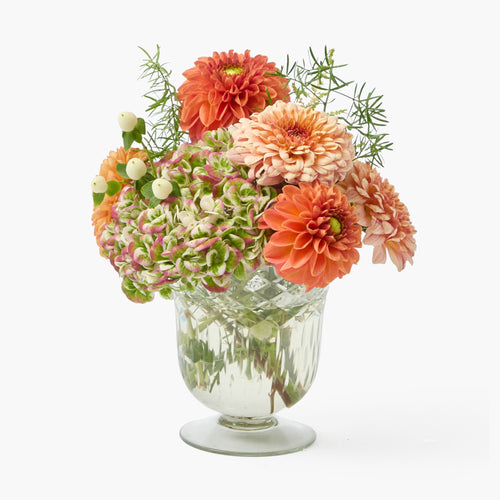 Scalloped Engraved Glass Vase