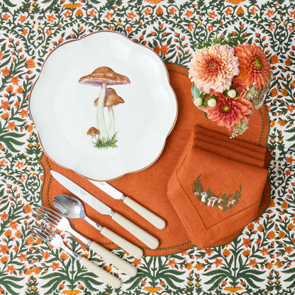 Orange & Green Eloise Linen Placemats (Set of 4)