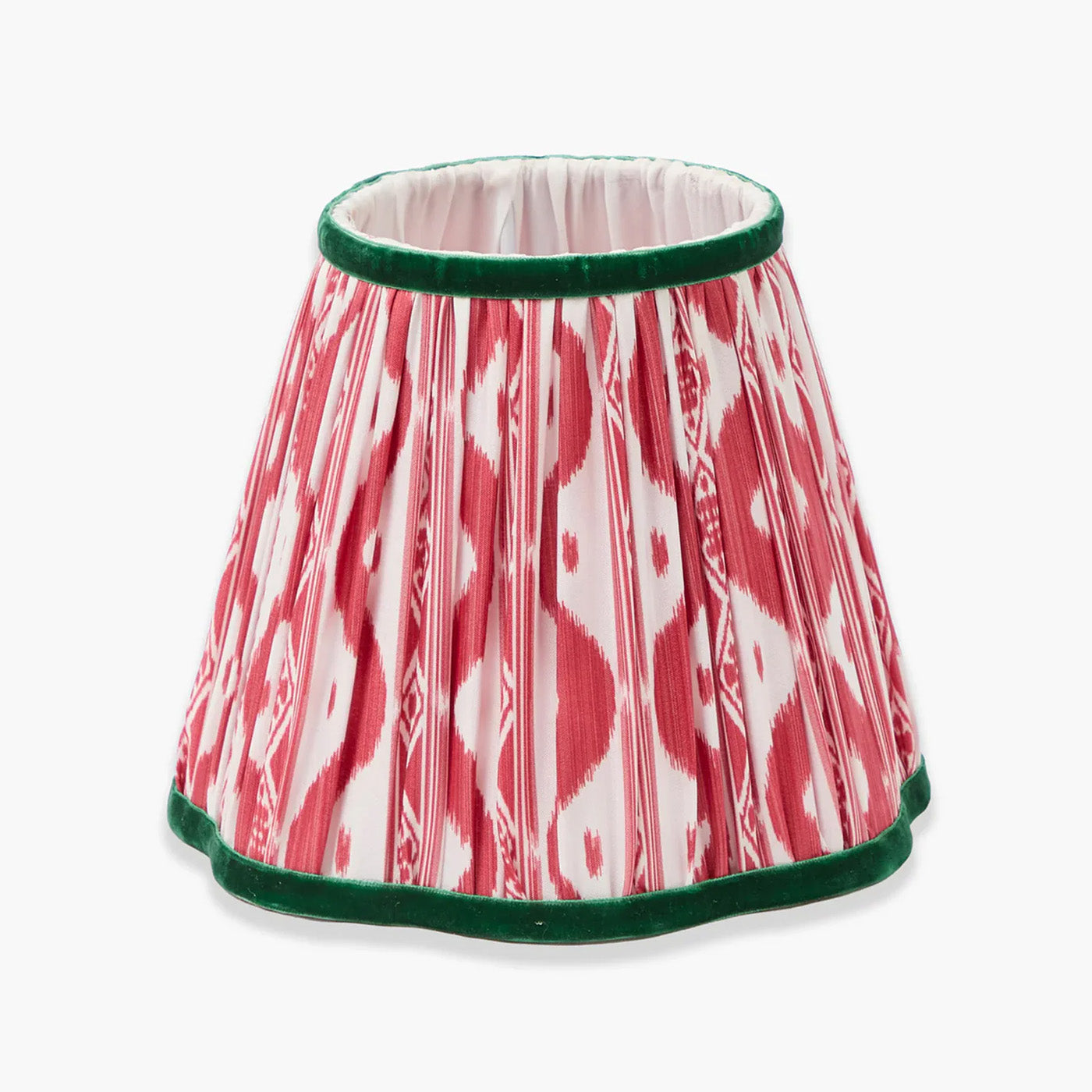 Edie Rechargeable Lamp with Red & Green Ikat Shade (18cm)