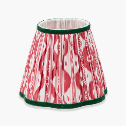 Edie Rechargeable Lamp with Red & Green Ikat Shade (18cm)