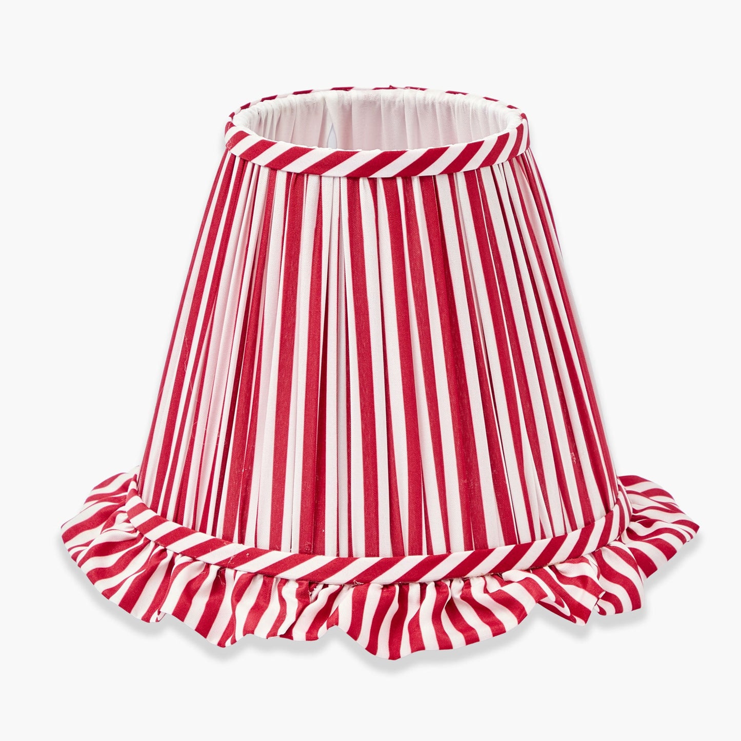 Red Striped Ruffle Lampshade (18cm)