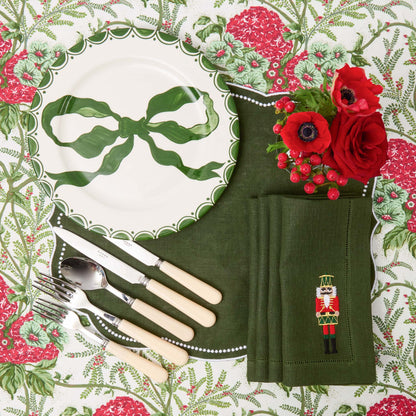 Marilyn Forest Green Bow Dinner Plate