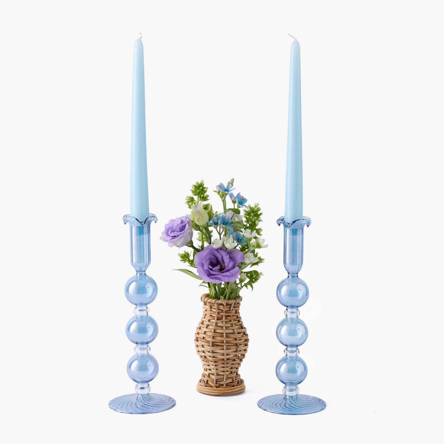 Blue Eden Candle Holders (Pair)