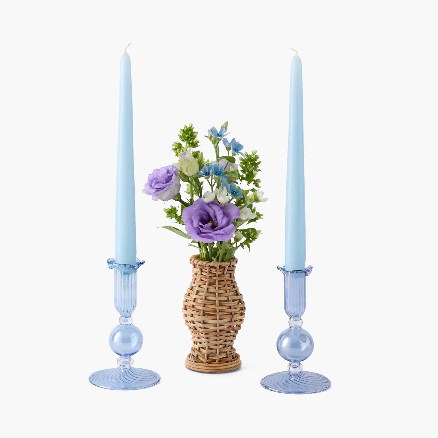 Blue Small Eden Candle Holders (Pair)