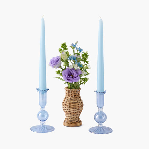 Blue Small Eden Candle Holders (Pair)