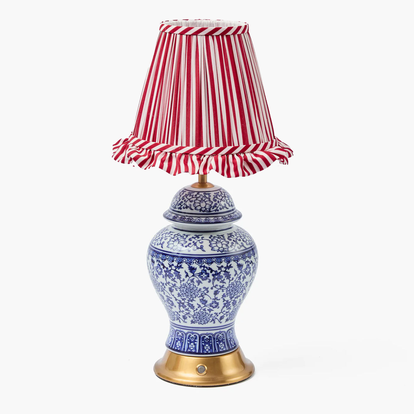 Red Striped Ruffle Lampshade (18cm)