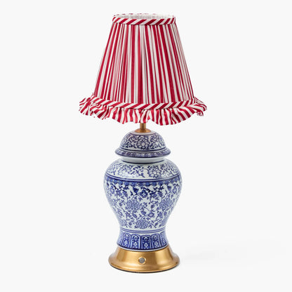 Red Striped Ruffle Lampshade (18cm)