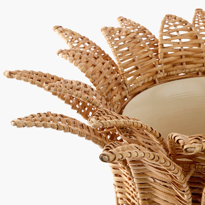 Palm Rattan Urn