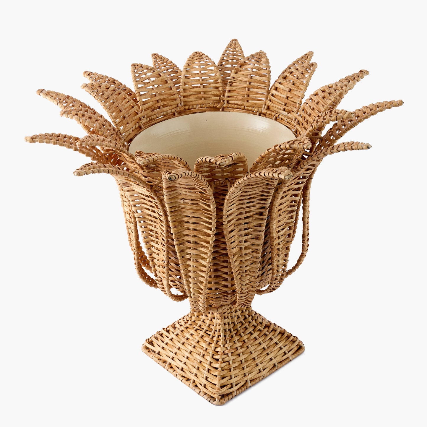 Palm Rattan Urn