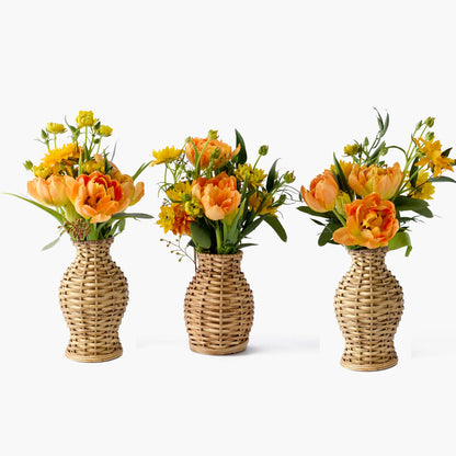 Mini Natural Rattan Vase (Set of 3)