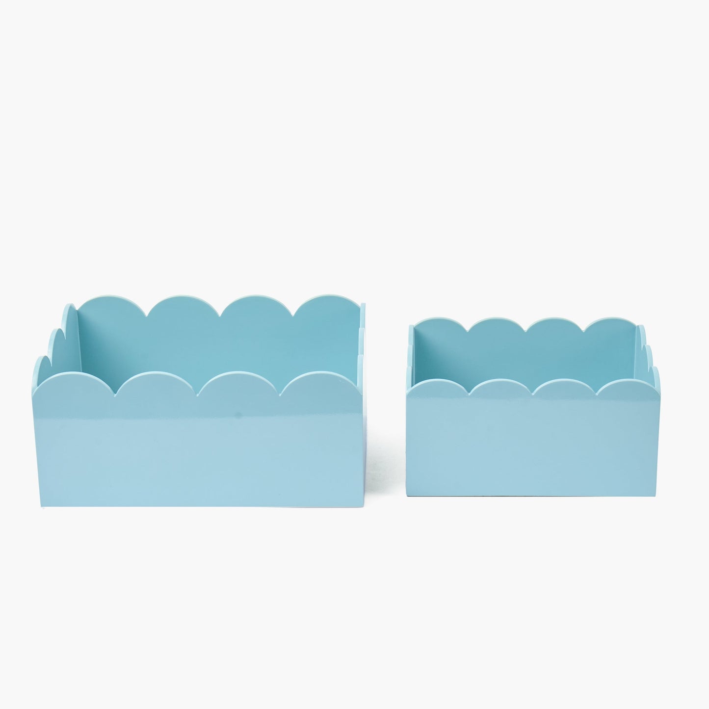 Duck-egg Blue Lacquer Storage Boxes (Set of 2)