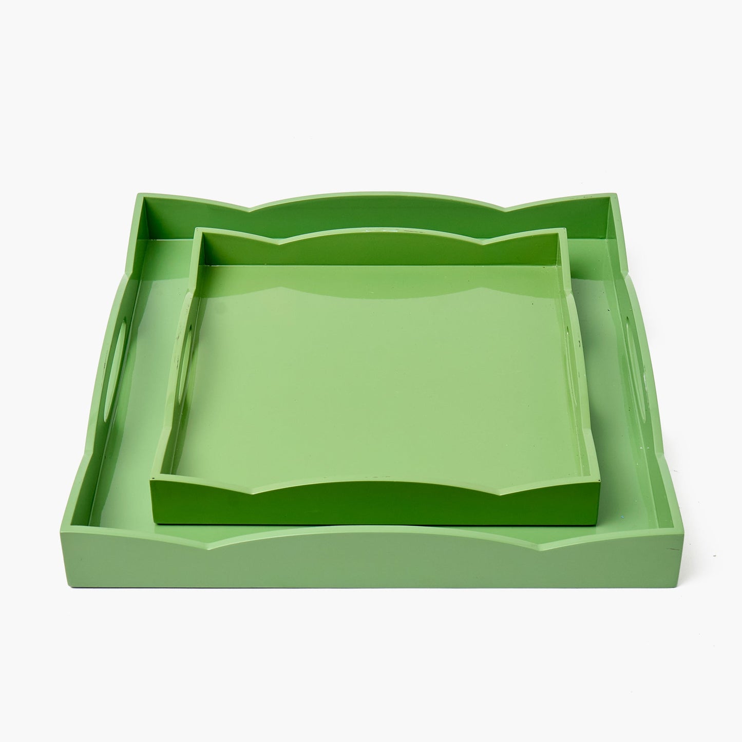 Green Lacquer Wave Tray