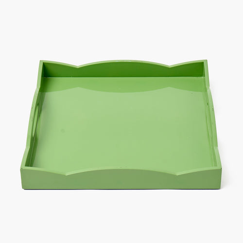 Small Green Lacquer Wave Tray