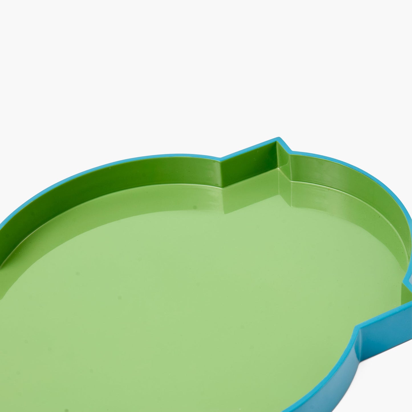 Green & Blue Lacquer Quatrefoil Tray