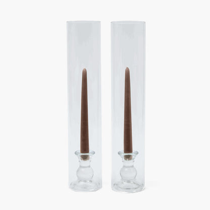 Large Claudia Glass Hurricane Candle Holder (Pair)