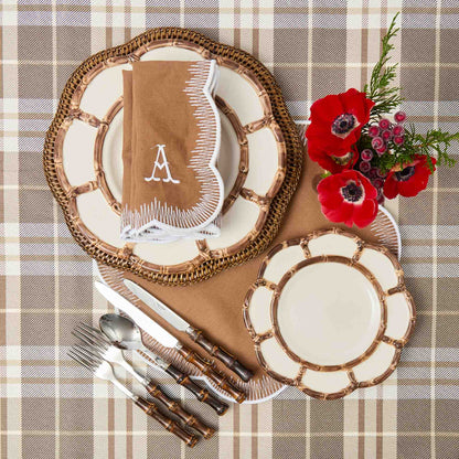 Petal Burnt Bamboo Starter Plate (Set of 4)