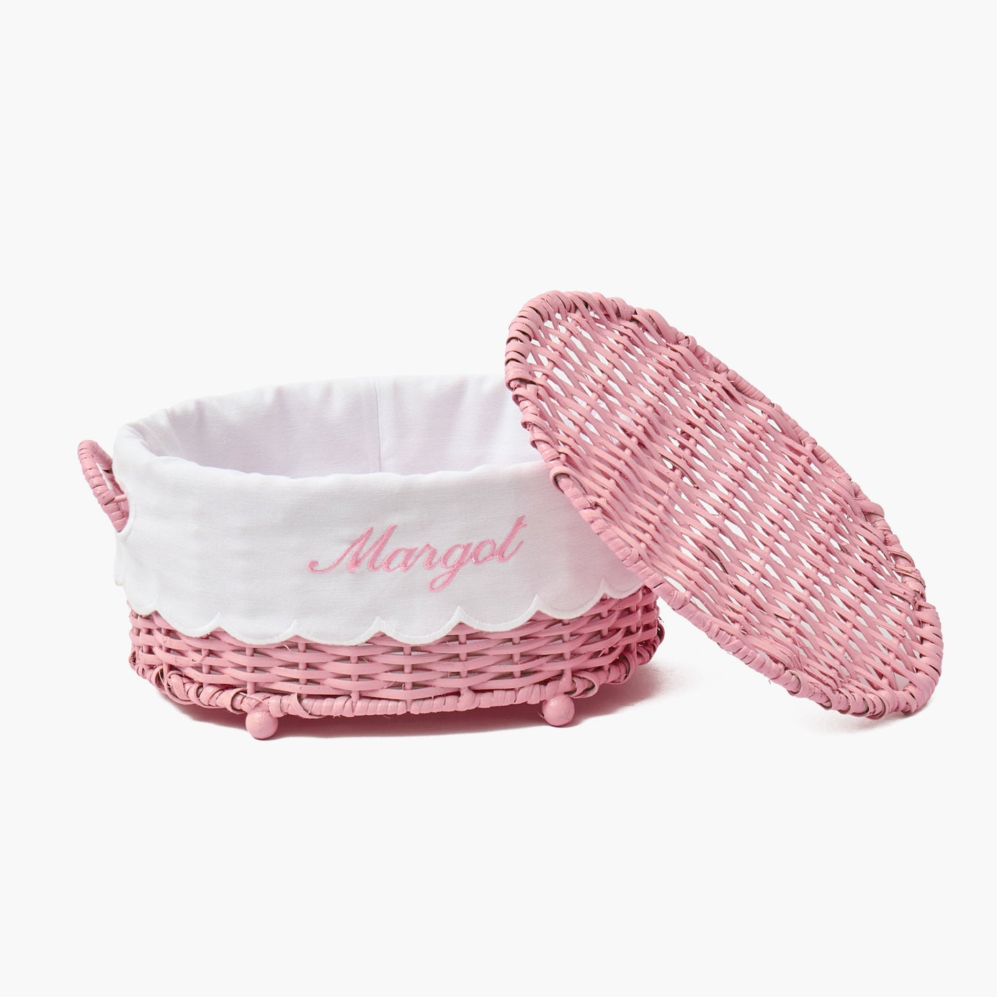 Isabella Pink Rattan Basket (Extra Small)