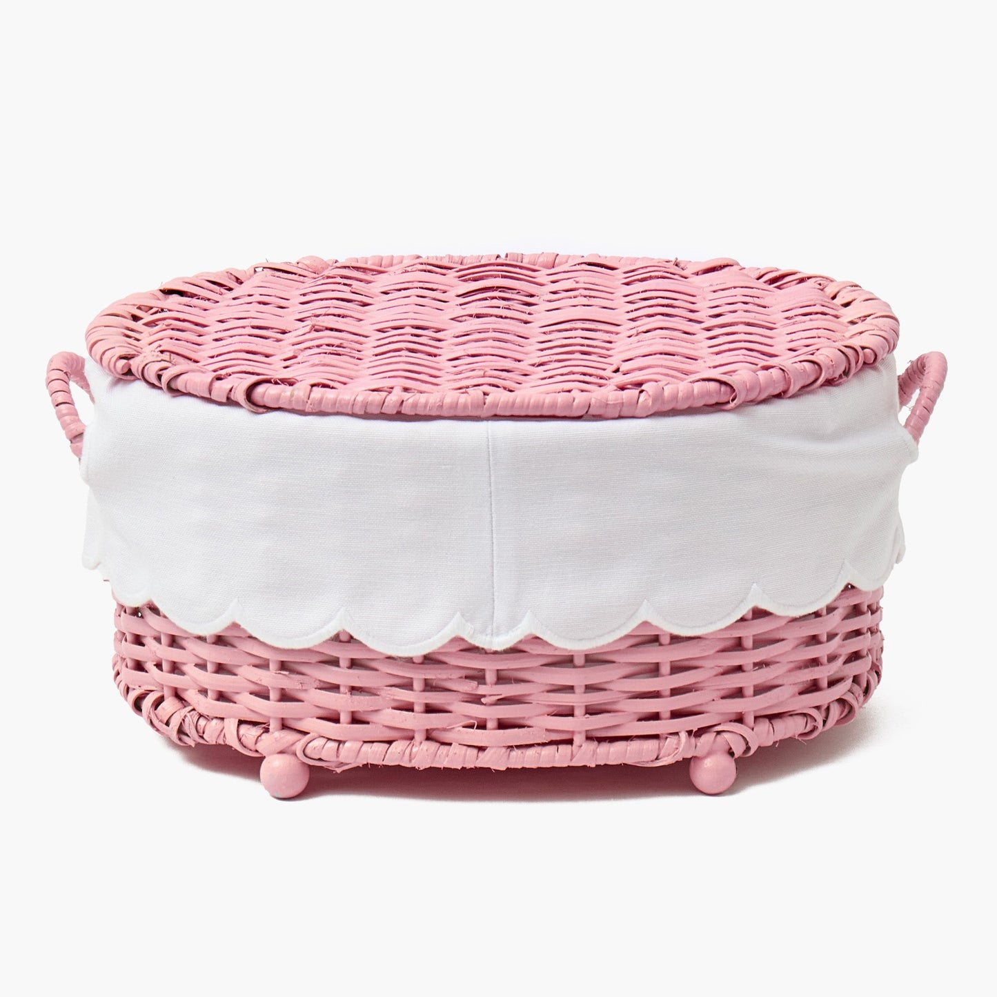Isabella Pink Rattan Basket (Extra Small)