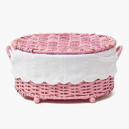 Isabella Pink Rattan Basket (Extra Small)
