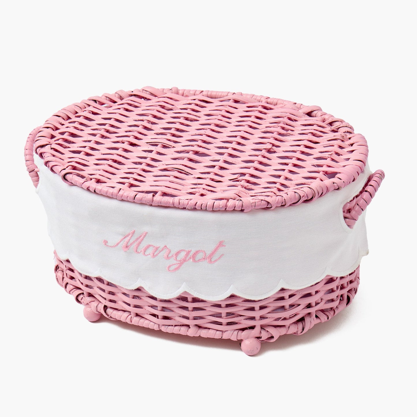 Isabella Pink Rattan Basket (Extra Small)