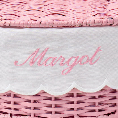 Isabella Pink Rattan Basket (Extra Small)