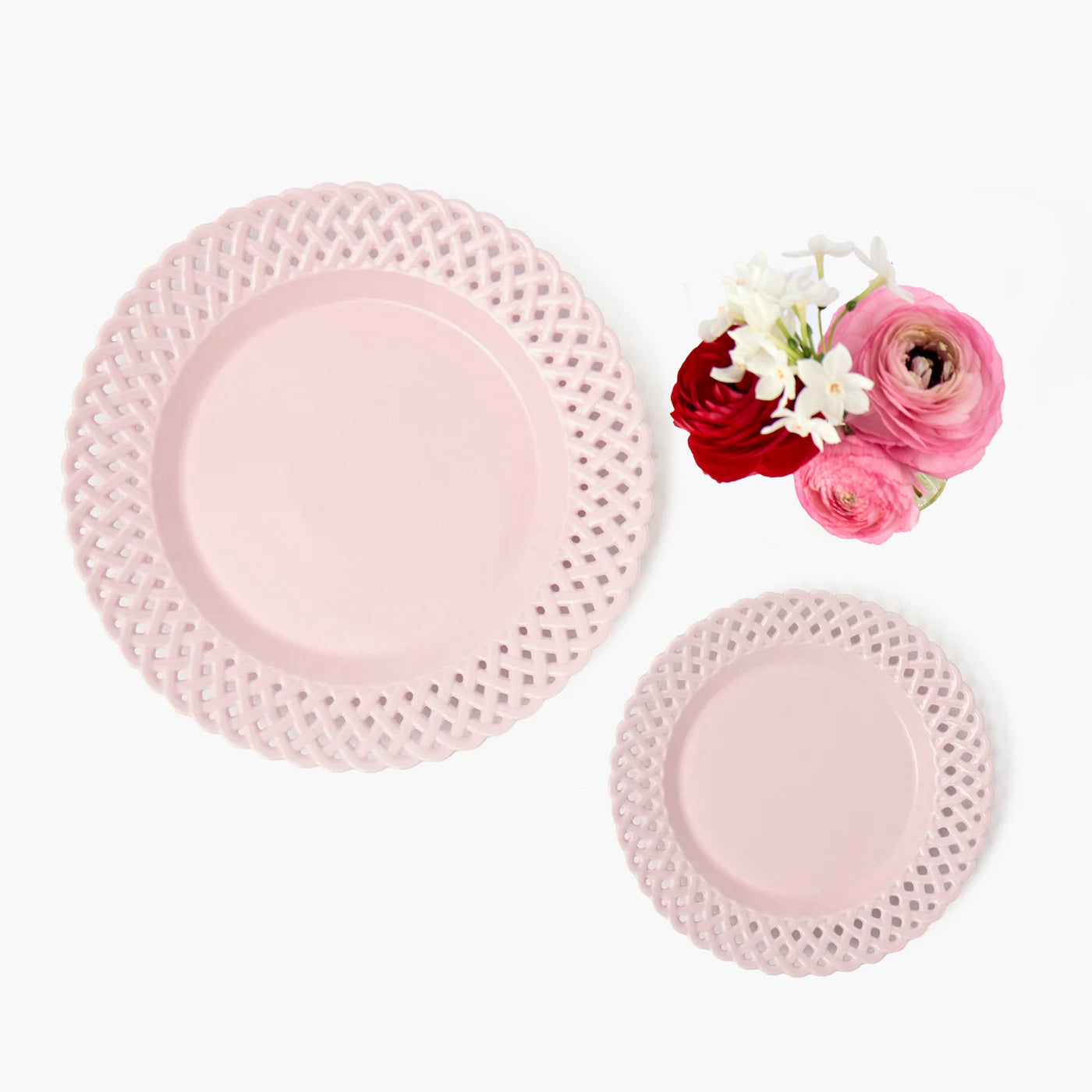 Pink Basketweave Starter Plate