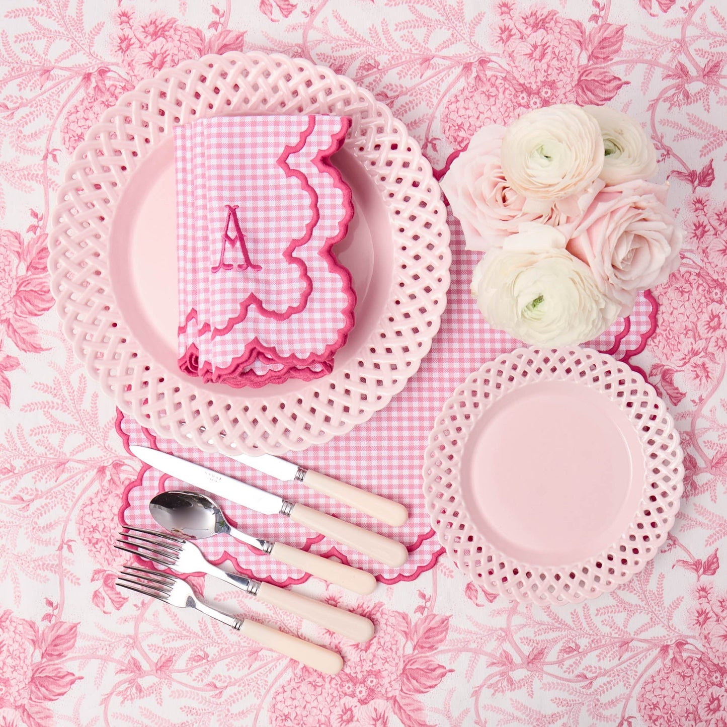 Pink Basketweave Starter Plate
