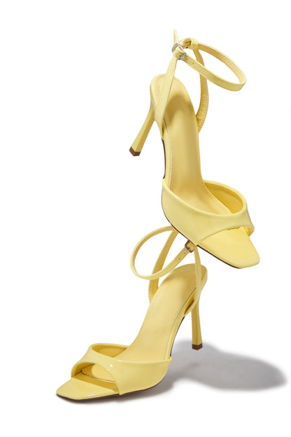Rubianna Mary Jane Ankle Strap Heels - Yellow